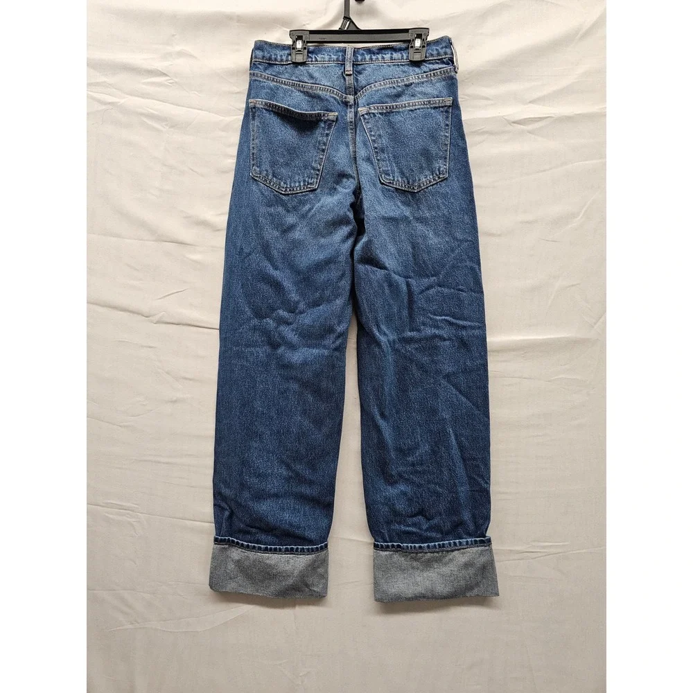 Universal Thread Womens 90s Baggy Mid Rise Jeans Blue Cotton Casual Size 2